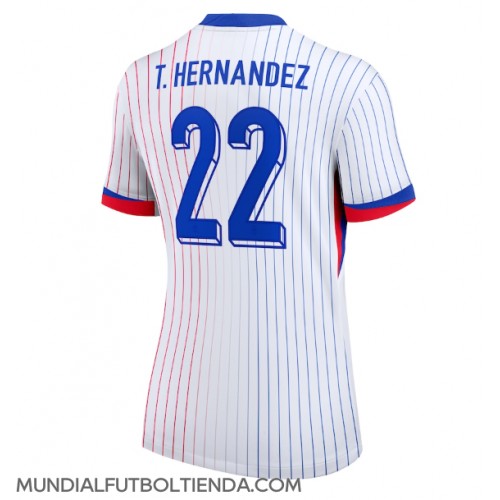 Camiseta Francia Theo Hernandez #22 Segunda Equipación Replica Eurocopa 2024 para mujer mangas cortas